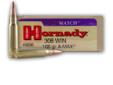 Hornady's A-MAX Match ammo is a favorite among serious shooters for match-grade accuracy. Hornady's philosophy of "Ten bullets through one hole" is on full display with this cartridge's premium accuracy. A-MAX Match ammo features a secant ogive profile
