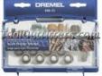 "
Dremel 686-01 DRE686 31 Piece Sanding/Grinding Bit Set
Features and Benefits:
Sharpens lawn tools, removes rust, sands down a sticking door, and engraves on glass, plus a whole lot more!
Reusable storage box
Removeable organizer tray
"Price: $13.52