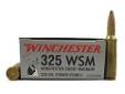 Winchester Ammo X325WSM 325WSM 220gr SuperX /20
Winchester Ammunition
- Caliber: 325 WSM
- Grain: 220
- Bullet Type: Power-Point
- Per 20 RoundsPrice: $54.45
Source: http://www.sportsmanstooloutfitters.com/325wsm-220gr-superx-20.html