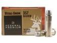 "
Federal Cartridge P357J 357 Magnum 357 Mag, 180gr, CastCore, (Per 20)
Usage: Medium Game
Premium CastCore gives you a heavyweight, flat-nosed, hard cast-lead bullet that smashes through bone without breaking apart.
Vital-Shok:
Fall belongs to the hunter