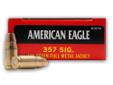 Federal's American Eagle line of ammunition is known for its reliability and performance. This ammunition is a great training and practice load for your 357 Sig. This ammunition is manufactured at Federal's Anoka, MN production facility just North of