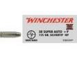"
Winchester Ammo X38ASHP 38 Super Automatic + Parabellum 38 Super Auto +P, 125gr, Super-X Silvertip Hollow Point, (Per 50)
Winchester's Silvertip Handgun ammunition remains one of the most dependable and performance-proven handgun cartridges ever