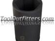 "
Sunex 478D SUN478D 3/4"" Drive x 2-7/16"", Deep Impact Socket
CR-MO alloy steel for long life
Fully guaranteed
"Price: $68.86
Source: http://www.tooloutfitters.com/3-4-drive-x-2-7-16-deep-impact-socket.html