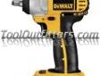 "
Dewalt Tools DC823B DWTDC823B 3/8"" (9.5mm) 18V Cordless Impact Wrench (Tool Only)
Frameless motor for extended tool durability and life
Compact size and weight allow access into tighter areas and reduces user fatigue
1,500 in-lbs of torque to perform a