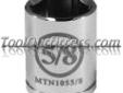 "
Mountain MTN1055/8 MTN1055/8 3/8"" Drive 5/8"" 6 Point Socket
Features and Benefits:
All Mountainâ¢ Sockets are High Polished Chrome and made of the highest quality Chrome Vanadium Steel
Laser Etched with high visibility markings with the part number and