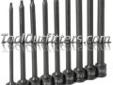 "
Grey Pneumatic 1206T GRE1206T 3/8'' Drive Extended Length Internal Star/Torx Set
Set contains star sizes T20 to T55. These extended length Star drivers with 6"" overall length are designed for a wide variety of applications where long reach is needed.
