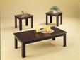 3 pc. Occasional Set in Black Oak Veneer
Product ID 5169
Occasional Set in black oak veneer parquet.
Dimensions
End Table (22"l x 18"w x 19"h)
Coffee Table (48"l x 24"w x 15"h)
PLEASE VISIT US AT www.lvfurnituredirect.com OR CALL FOR MORE INFO (702)