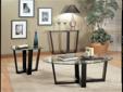 3 pc. Set in Black Metal Base with Oval Glass Top
Product ID 700275
Dimensions
End Table (25"l x 25"w x 22"h)
Coffee Table 50"l x 32"w x 16-Â¾"h)
PLEASE VISIT US AT www.lvfurnituredirect.com OR CALL FOR MORE INFO (702) 221-9880
* FREE DELIVERY.
* 90 DAYS