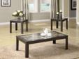 3 Piece Occasional Table Set In Natural Brown Faux Marble Top
Product ID#701535
3 Pc. occasional table set consists of two end tables and a coffee table, featuring a natural brown faux marble top and a nut brown finish on the legs and apron.
Coffee