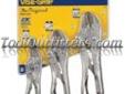 "
Vise Grip 323S VGP323S 3 Piece Originalâ¢ Locking Pliers Set (10WR, 7R and 6LN)
Features and Benefits:
Ideal for tightening, clamping, twisting and turning
Constructed of high-grade heat treated alloy steel for maximum toughness and durability
Classic