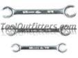 "
K Tool International KTI-44003 KTI44003 3 Piece SAE Flare Nut Wrench Set
Features and Benefits:
Ideal for gas, brake and air conditioning lines, flare nut wrenches provide more power and torque where needed
Tools manufactured with high-polished,