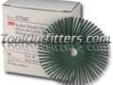 "
3M 7542 MMM7542 3"" Scotch-Briteâ¢ Radial Bristle Discs 50 grade Coarse Green
Features and Benefits:
3" diameter x 3/8" center hole
Unique bristle pattern reaches tight or awkward areas such as grooves and along 90 degree angles
Flexible bristles conform