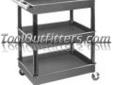 "
Luxor TC111 LUXTC111 3 Shelf Plastic Service Cart
Features and Benefits:
Retaining lip around the back and sides of flat shelves
Includes four heavy duty 4" casters, two with brake
Has a push handle molded into the top shelf
All shelves are reinforced