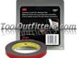 "
3M 6384 MMM6384 3Mâ¢ Automotive Acrylic Plus Attachment Tape, Black, 1/2"" x 5 yds.
Features and Benefits:
.045" thick, medium density black acrylic foam tape with high performance acrylic adhesives on both sides and a red release liner
Uses automotive