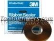 "
3M 8612 MMM8612 3Mâ¢ Window-Weldâ¢ Round Ribbon Sealer, 3/8"" x 15'
Features and Benefits:
Contains one roll of sealer and setting blocks
Its unique feature of controlled compressibility allows easy installation yet will not squeeze out or allow lite to