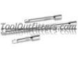 "
Wilmar W36940 WLMW36940 3pc 1/4"" Drive Extension Set
Chrome vanadium alloy steel construction for strength and durability.
Polished nickel chrome plated finish resists corrosion.
Sizes: 2"", 3"" and 6"".
"Model: WLMW36940
Price: $6.62
Source: