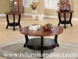 3PC Coffee Table Set in Rich Cappuccino
Product ID#701504
Description: 
This Z style 3pc occasional group features a updated modern
look and finished in a rich cappuccino and black.
Dimensions:
End Table:
24"l x 24"w x 23"h
Coffee Table:
38"l x 38"w x