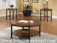 3PC Occasional Table Group in a Two-Toned
Product ID#701500
Description:
This 3pc occasional table group features clean lines in a two-toned
finish, the warm brown table top and storage shelf are accented by the
darker finished base.
End Table: 24"l 24"w