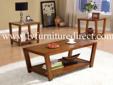 3PC Occasional Table in Warm Rich Brown Finish.
Product ID#701513
Description:
The perfect addition to your living room this 3pc occasional table
features a contemporary design and a warm rich brown finish.
Dimensions:
End Table:
24"l x 22-3/4"w x 23"h