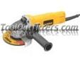 "
Dewalt Tools DWE4011 DWTDWE4011 4-1/2"" Small Angle Grinder with One-Touchâ¢ Guard
Features and Benefits:
7.0 Amp AC/DC, 12,000 rpm motor designed for faster material removal and higher overload protection
One-Touchâ¢ Guard eliminates the need for a tool