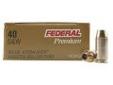 "
Federal Cartridge P40HS3 40 Smith & Wesson 40 S&W, 165gr, Hydra-Shok Jacketed Hollow Point, (Per 20)
The choice of law enforcement agencies nationwide. Federal's unique center-post design delivers controlled expansion, and the notched jacket provides