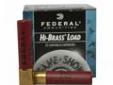 "
Federal Cartridge H41275 410 Shotshells Lead Hi-Brass, 2 1/2"" Max dram, 1/2oz, 7.5 Shot, (Per 25)
Load number: H41275 Classic Hi-Brass Lead
Gauge: .410
Shell Length: 2.5 inches; 63.5mm
Dram Equiv.: Max.
Muzzle Velocity: 1200
Shot Charge Weight: 0.5