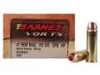 "
Barnes Bullets 22037 41RemMag 180gr XPB /20
The Barnes XPB pistol bullet will deliver more energy than any other bullet available for handguns. In testing, penetration has been increased up to 25% over lead-core bullets, while remaining intact to expand