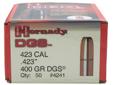 Hornady Bullets - Caliber: 423 Cal (.423") - Grain: 400 - Bullet Type: DGS - Per 50
Manufacturer: Hornady
Model: 56233
Condition: New
Price: $45.0800
Availability: In Stock
Source: http://www.guystoreusa.com/423-cal-423-400gr-dgs-50/