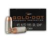 Speer's premium 45 ACP Gold Dot line of JHP defense ammunition is great for personal protection. Speer Gold Dot Ammunition is loaded with bonded core bullets and designed for critical defense needs. Bonding the jacket to the core means the elimination of
