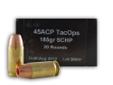 The TacOpsÂ® series from PNW Arms is geared towards Tier One operators who want the absolute pinnacle in ballistics performance. The solid copper hollow point design provides extra margin of ballistic performance that shooters need to achieve stopping