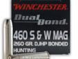 Top of the line, Premium grade big-bore handgun hunting 460 S&W Mag ammunition in Stock! Winchester's dual bonded ammo is sure to deliver great knockdown power, deep penetration, and significant tissue damage. The dual bonded bullets retain close to 100%