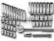 "
S K Hand Tools 4147-6 SKT4147-6 47 Piece 1/2"" Drive 6 Point SAE and Metric Standard and Deep Socket Set
Features and Benefits:
SuperKromeÂ® finish provides long life and maximum corrosion resistance
SureGripÂ® hex design drives the side of the fastener,