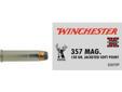 Winchester's Jacketed Soft Point bullet offers positive expansion, proven accuracy, a notched jacket and solid nose design. Symbol: X3575P* Caliber: 357 Magnum Bullet Weight: 158 Grains Bullet Type: Jacketed Soft Point * Acceptable for use in both rifles