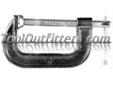 "
K Tool International KTI-70184 KTI70184 4"" C - Clamp
Features and Benefits:
Made of ductile iron
"Price: $8.11
Source: http://www.tooloutfitters.com/4-c-clamp.html