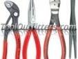 "
Grip On 9K 00 80 81 US-00 KNP9K008081US-00 4 Piece Small Pliers Set
Features and Benefits:
Set includes Cobra pliers, long nose pliers, diagonal cutter and tweezers
Each tool measures less than 6" in length
Works great in tight confined spaces
All made