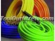 "
Mountain 91004090 MTN663850O 50 ft. x 3/8 in. Orange Hose
663850O
PVC Air Hoses
Features and Benefits:
300 PSI working pressure
1200 PSI burst pressure
Vinyl guard bend restrictors on each end
2 year over the counter replacement warranty
3/8"" x 50 Ft.