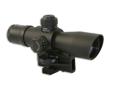 4x32 Compact Red/Green Illuminated Mil-Dot, AR15 Mount Features: - Open Target Turrets - Fully Multi Coated Lenses - Built in sunshade - Quick focus eyepiece - Bullet drop compensator calibrated for the .223 cartridge with a 55 grain bullet - Reticles