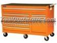 "
International Tool Box NR5610OR ITBNR5610OR 56"" x 24"" 10 Drawer Cabinet - Orange
Features and Benefits:
Ball bearing slides on all drawers
Heavy gauge steel
High gloss powder coat paint
Extruded aluminum drawer handle trim
Double slides on bottom deep