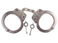 Specially designed key and keyhole bushing supporting exceptional pick resistance. Constructed of heat-treated carbon steel, it is finished in satin nickel. Two non-standard keys supplied. Weight: 10 ounces. These police handcuffs were designed for the