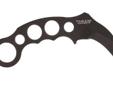Accessories: Kydex SheathDescription: Hawksbill BladeEdge: PlainFinish/Color: BlackModel: KarambitSize: 2.87Type: Fixed Blade
Manufacturer: 5.11, Inc.
Model: 51049
Condition: New
Price: $104.50
Availability: In Stock
Source: