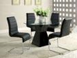 5 Pc.Contemporary Round Glass dining Set.
Product ID#CM8371BK
Contemporary round glass dining set. The table sits on a single modern base. The chairs are padded and upholstered in leatherette and chrome legs.
Contemporary style
Square pedestal design
12mm