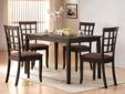 5 pc. Dining Set in Cappuccino with Dark Microfiber Cushion
Product ID A6851
Dimensions
Table 32"w x 48"l
Chair 36"h
PLEASE VISIT US AT www.lvfurnituredirect.com OR CALL FOR MORE INFO (702) 221-9880
* FREE DELIVERY.
* 90 DAYS SAME AS CASH.
* SPECIAL