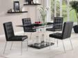 5 Pc.Rolien Chrome Finish Table Set With Tempered Glass Top
Product ID#102311
Collection Description
The Rolien dining collection is just the thing for a modern mealtime. Set the tone with the stylish contemporary look of the pedestal table. It features a
