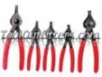 "
K Tool International KTI-55001 KTI55001 5 Piece Reversible Snap Ring Pliers Set
Features and Benefits:
Versatile, heavy duty pliers are designed for the removal and installation of either internal or external snap rings on a wide range of applications