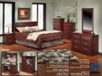 The Shiloh Collection
Bedroom Suite consists of Queen Headboard, rails, dresser, mirror, and nightstand.
Other pieces sold separately.
This suite is finished in a cherry brown color. This bedroom suite only offered in Full or Queen sizes.