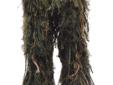 Our new Ghillie Pants are made of bug-proof mesh. An outer shell of 3/4" netting allows the user to insert vegetation or any additional material to alter coloration and pattern of camouflage. The pants have cord-locks & elastic-cuffed ankles, and draw