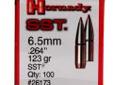 Hornady 26173 6.5mm Bullets .264 123 Gr SST (Per 100)
Hornady 6.5mm .264 123 Grain SST (Grendel/LBC/Lapua)
Features:
- Streamlined for ultra-flat trajectories
- Polymer tip for rapid expansion and maximum energy transfer
- Match-grade jacket delivers