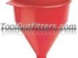 "
Plews 75-072 PLW75-072 6 Quart Polyethylene Plastic Funnel
Features and Benefits:
Rugged, corrosion resistant all purpose funnel
Compete with fine mesh straining screen and handy hanging tab
Capacity indicates what the funnel will hold when the outlet