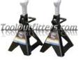 Mountain 5106A MTN5106A 6 Ton Jack Stands (Pair)
Features and Benefits:
Four legged steel base
Self locking handle with locating lugs
Lift range: 15.5" to 24"
Ideal for lifting automotive vehicles
A must for any shop or technician
Used in pairs for