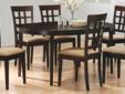 Contact the seller
Contemporary 7 Piece Dining Set This pretty dining table and chair set will be a perfect addition to your casual contemporary dining room. The simply styled table features a smooth rectangular top, above sleek square tapered legs. Built